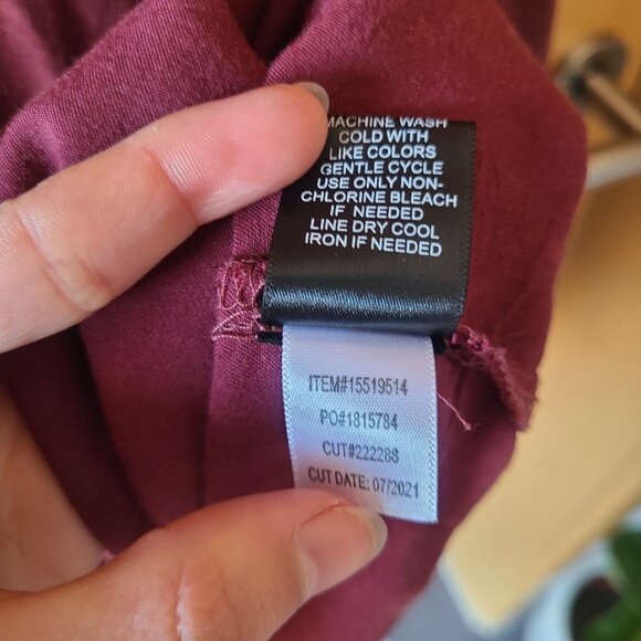 Torrid Lizzie Twill Acid Washed Maroon Button Up Long Sleeve Shirt Women's 2X - Picture 7 of 10